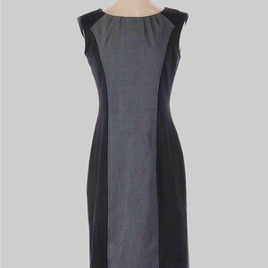 Calvin Klein Size 4 Black & Gray Knee Length Slimming Sheath Dress